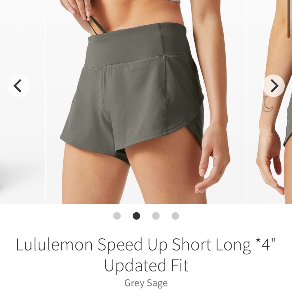 Lululemon Speed Up Short in Grey Sage